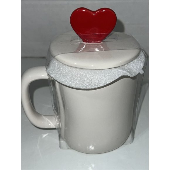 Rae Dunn Coffee Mug Love Bug Ceramic with Heart Top NEW - Picture 11 of 14